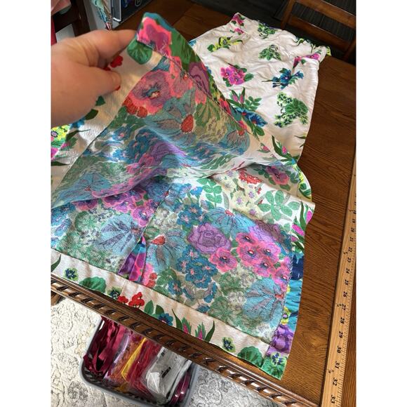 Vintage 1970s Mod Day Glow Neon Floral Retro Maxi Dress Sz Med Sleeveless Groovy - Picture 5 of 10